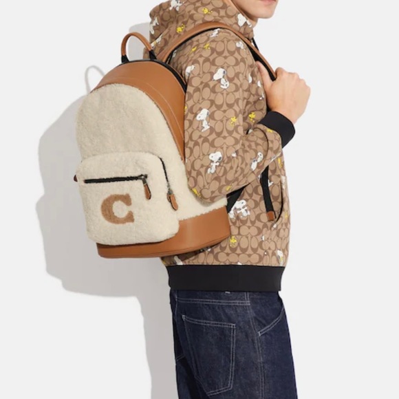 COPY - NWT Coach West Backpack With Coach Motif shearling CE437, white, cream,l… main image 4